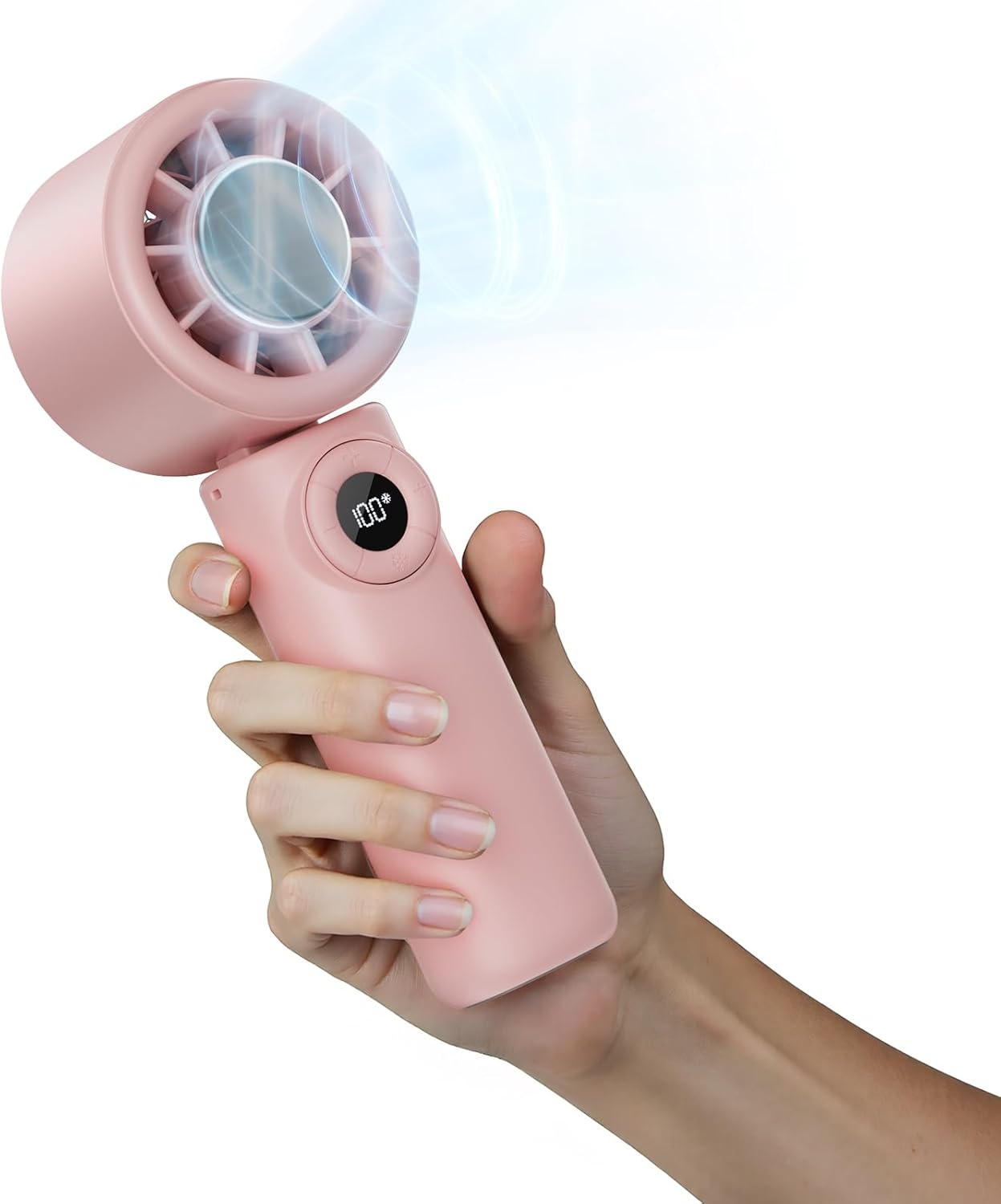 AtelierVivant Handheld USB Fan 10500 RPM Mini Cooling Fan 4000mAh Foldable for Travel Home Office Outdoor