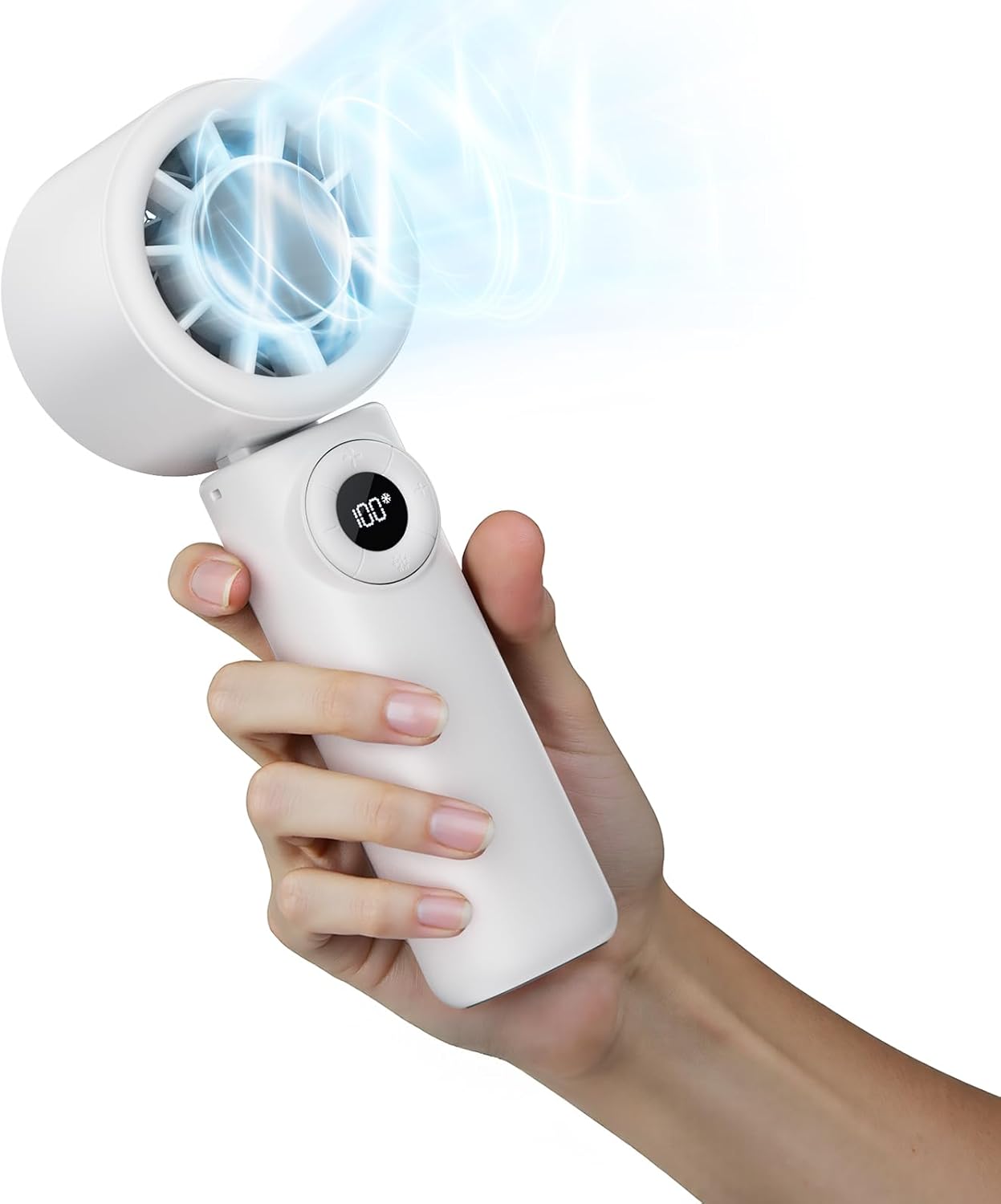 AtelierVivant Handheld USB Fan 10500 RPM Mini Cooling Fan 4000mAh Foldable for Travel Home Office Outdoor