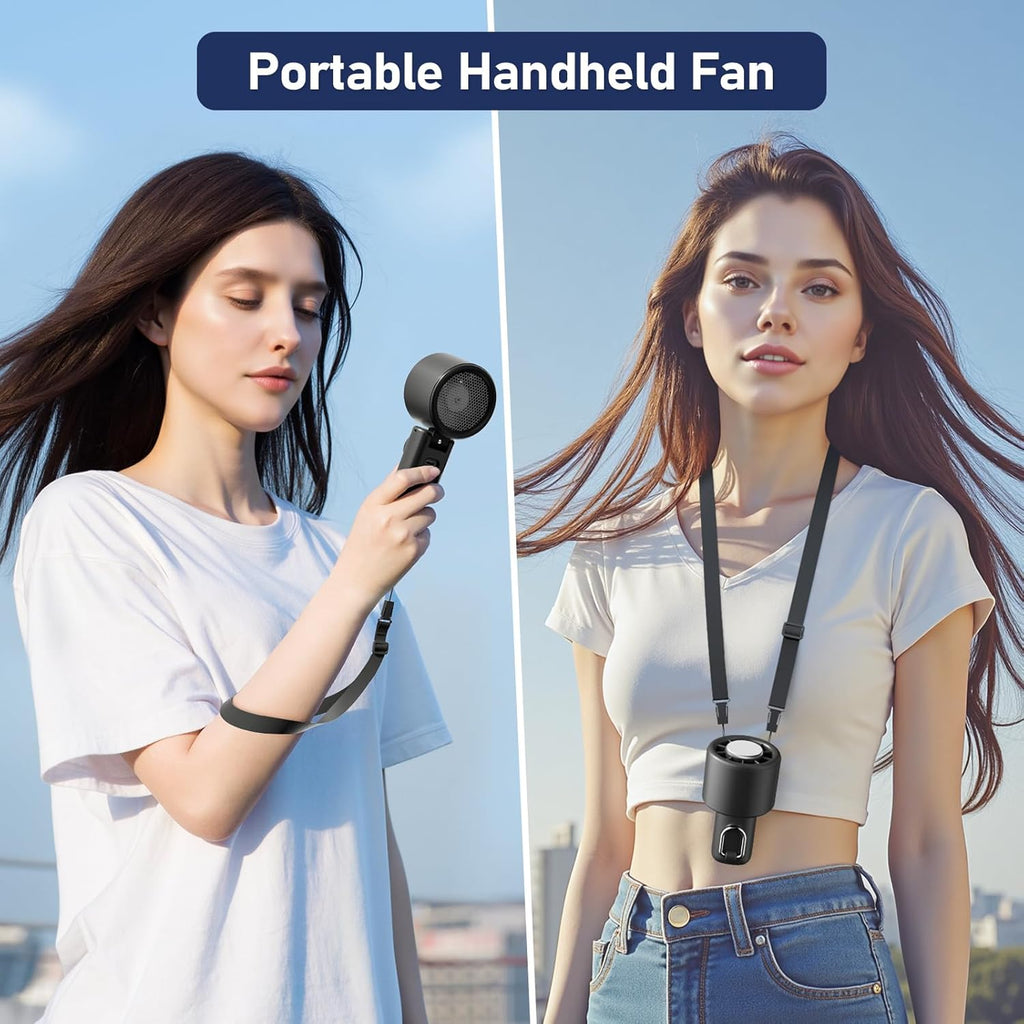 AtelierVivant Handheld USB Fan 10500 RPM Mini Cooling Fan 4000mAh Foldable for Travel Home Office Outdoor