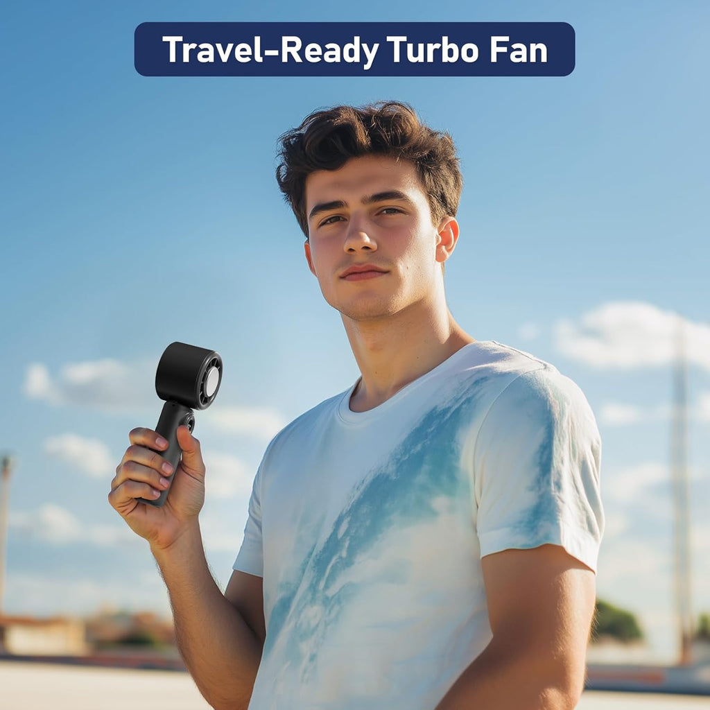 AtelierVivant Handheld USB Fan 10500 RPM Mini Cooling Fan 4000mAh Foldable for Travel Home Office Outdoor