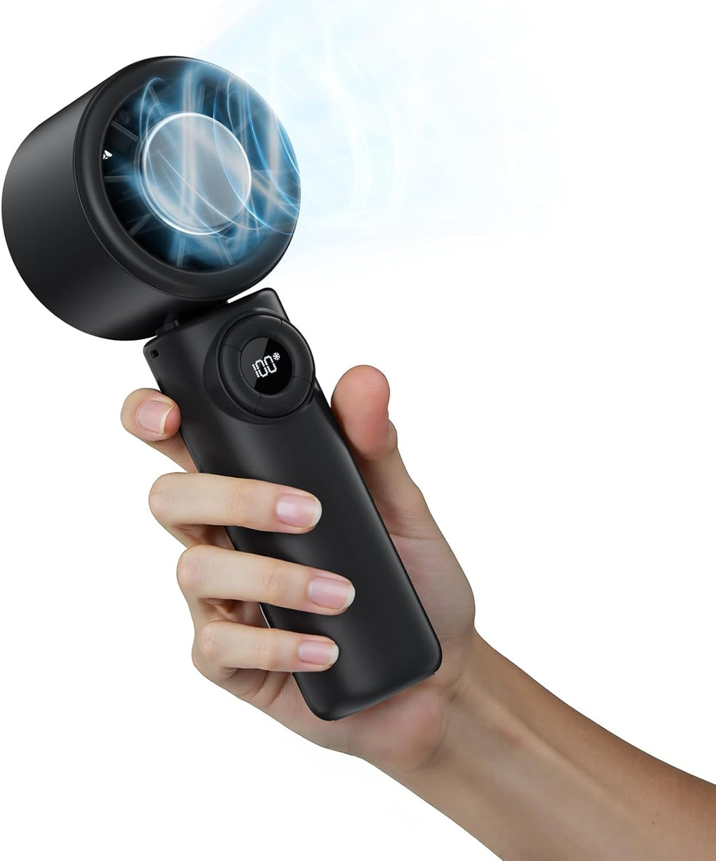 AtelierVivant Handheld USB Fan 10500 RPM Mini Cooling Fan 4000mAh Foldable for Travel Home Office Outdoor