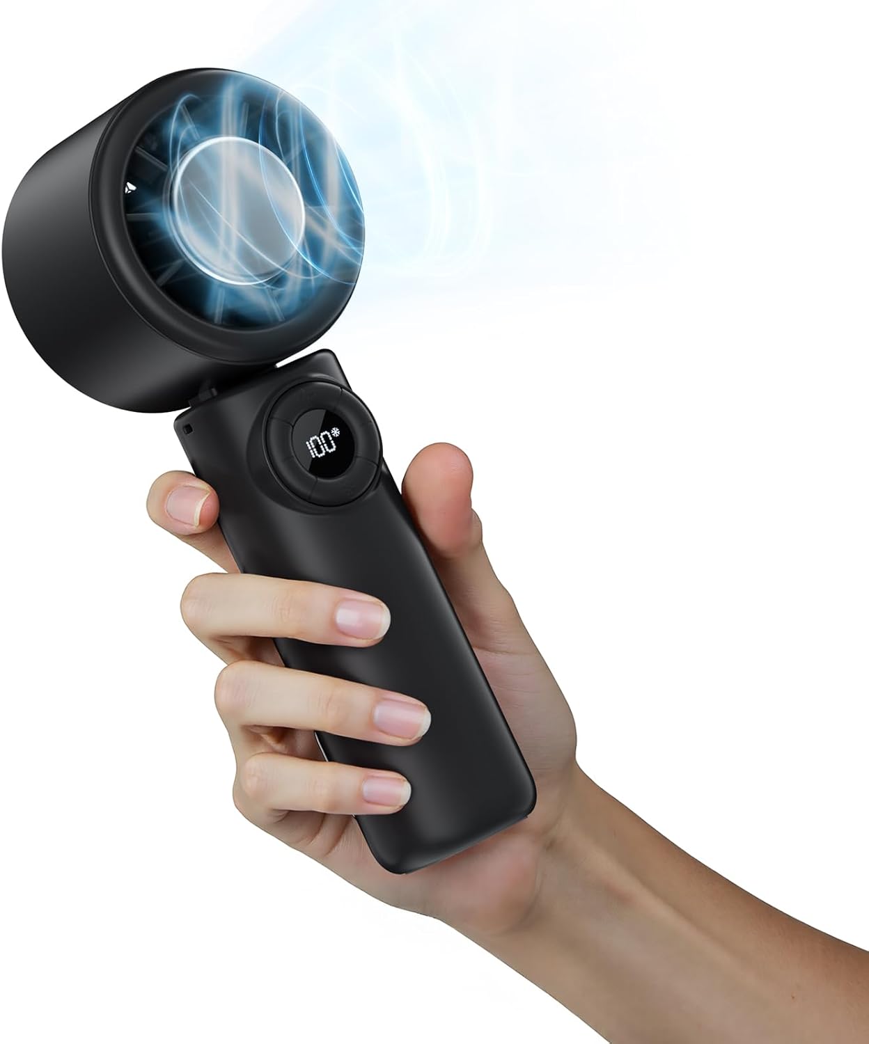 AtelierVivant Handheld USB Fan 10500 RPM Mini Cooling Fan 4000mAh Foldable for Travel Home Office Outdoor